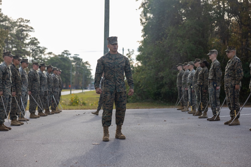 2nd MLG Corporals Course Learn Noncommissioned Officer Sword Movements