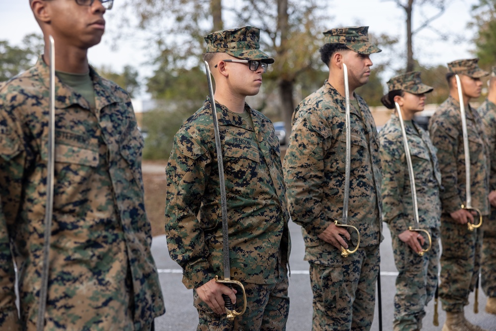 2nd MLG Corporals Course Learn Noncommissioned Officer Sword Movements