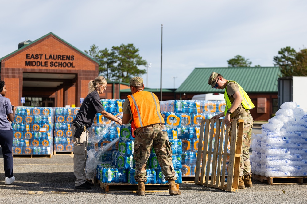 Point of Distribution for Hurricane Helene relief