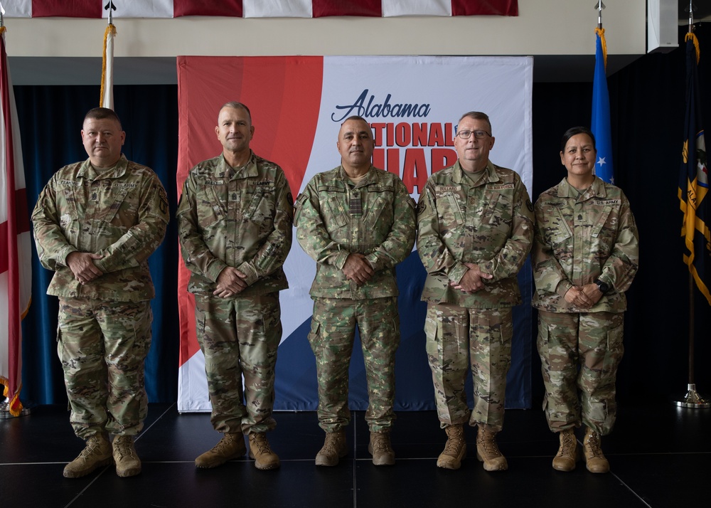 Alabama Guard enlisted leaders pose for a photo with Romanian partner