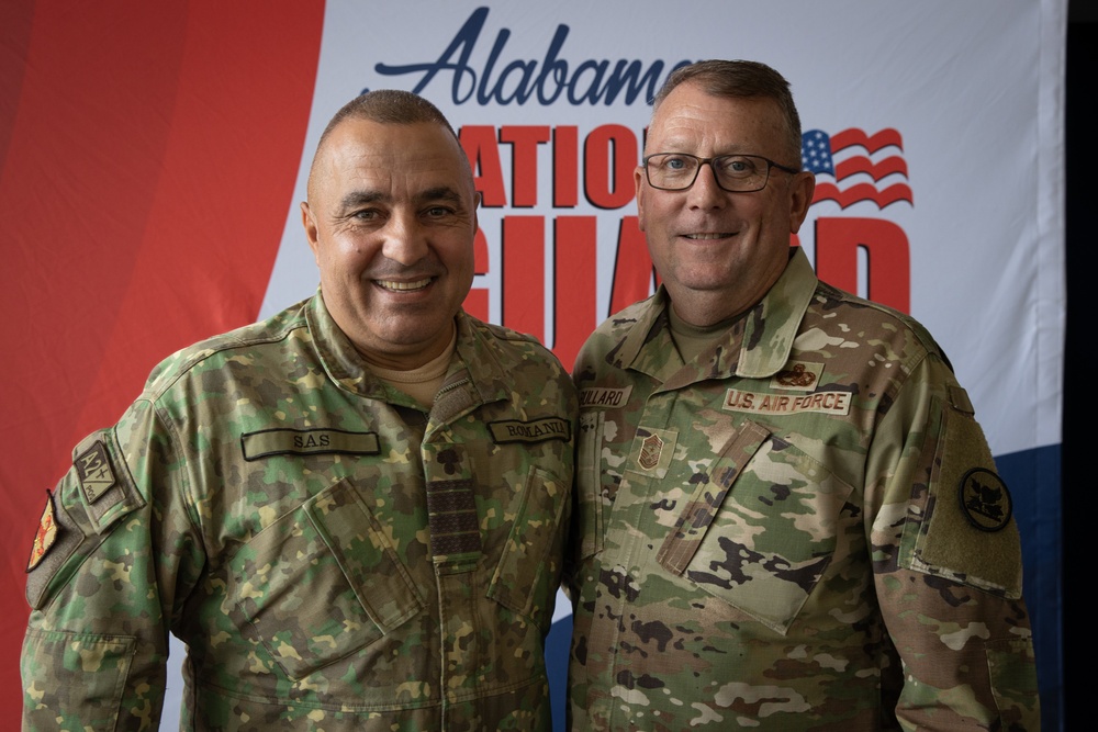 Alabama Guard enlisted leaders pose for a photo with Romanian partner