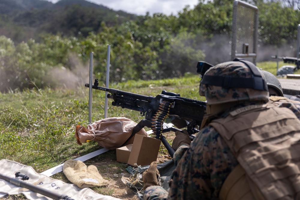 MACS-4 Marines fire M240 machine guns during live fire range