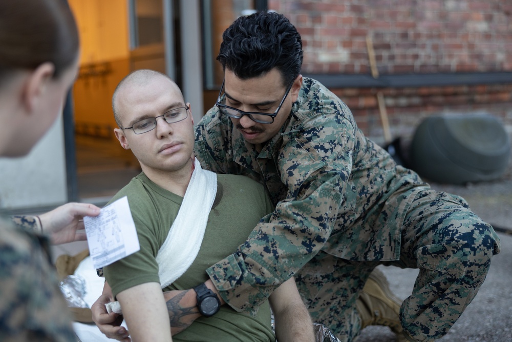 U.S. Navy Corpsman Conduct Practical Application of TCCC