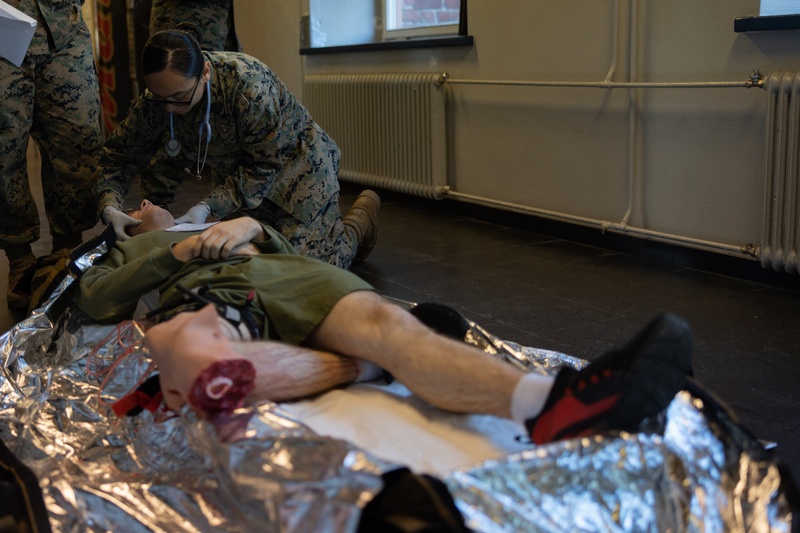 U.S. Navy Corpsman Conduct Practical Application of TCCC