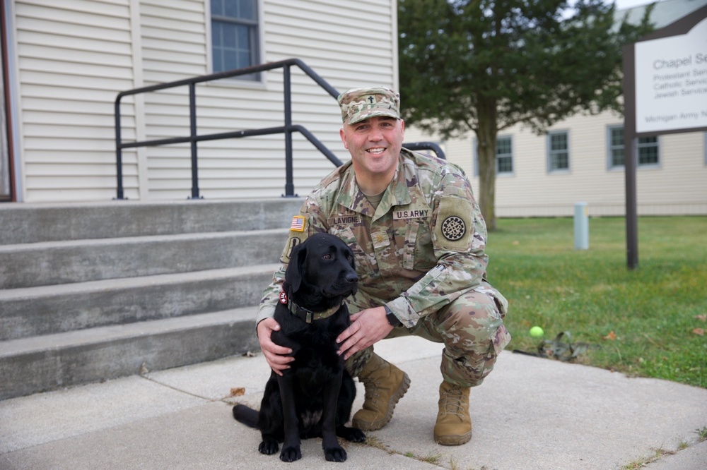 Michigan Army National Guard Introduces Unit Ministry Dog Penny to Aid Soldier Resiliency