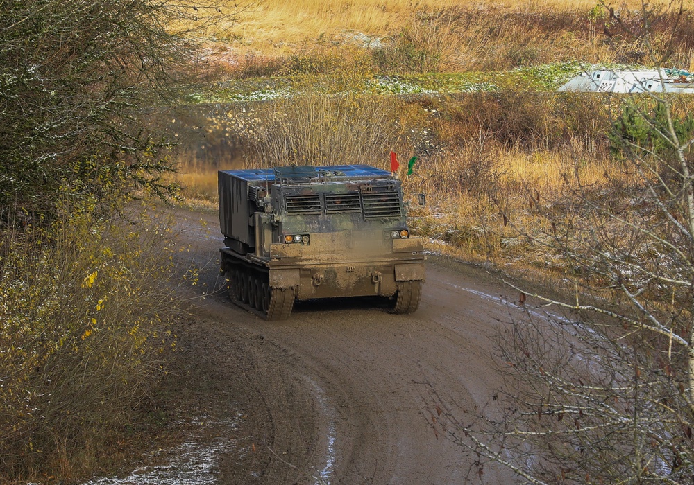 German soldiers execute live fire mission with MARS II weapon system as part of Exercise Dynamic Front 25