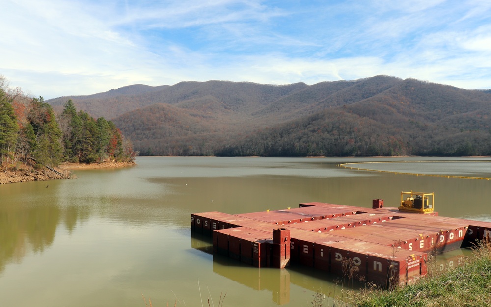 USACE is actively working to reduce turbidity in Burnett Reservoir near Ashville, North Carolina, after Hurricane Helene.