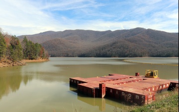 USACE is actively working to reduce turbidity in Burnett Reservoir near Ashville, North Carolina, after Hurricane Helene.