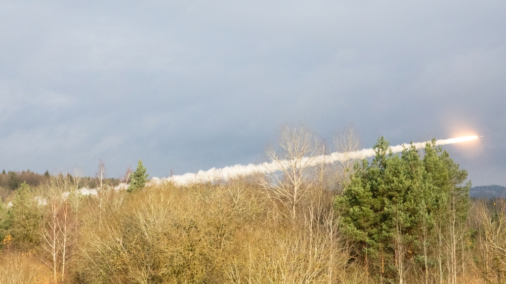 German Army soldiers execute live fire missions with MARS II weapons system during Dynamic Front 25