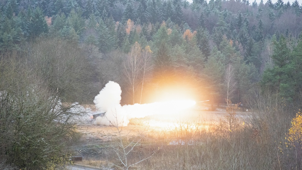 German Army soldiers execute live fire missions with MARS II weapons system during Dynamic Front 25