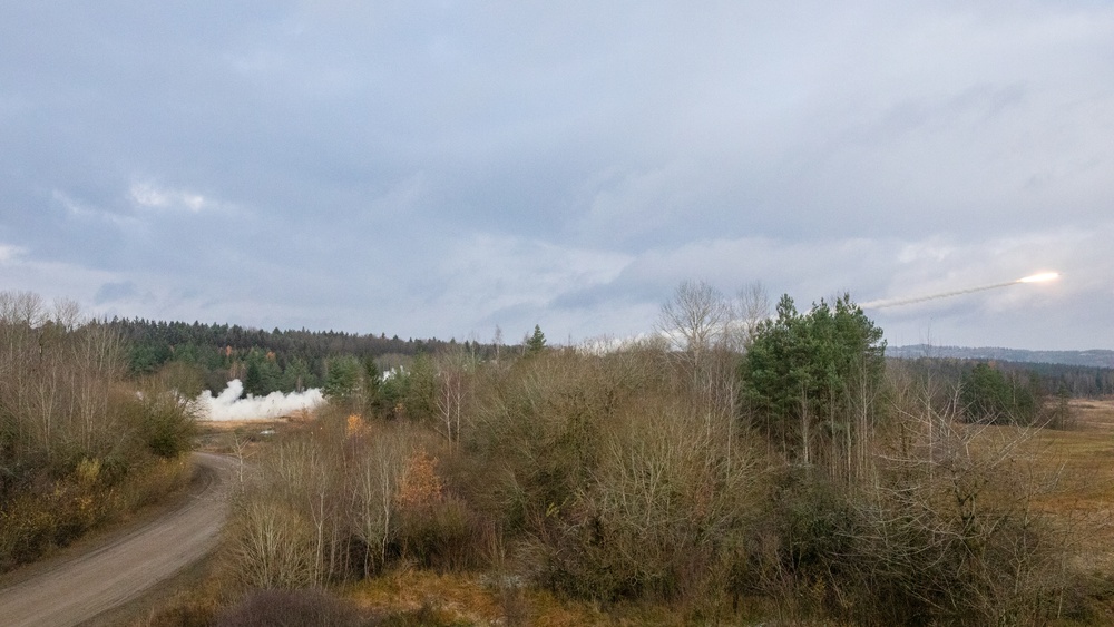 German Army soldiers execute live fire missions with MARS II weapons system during Dynamic Front 25