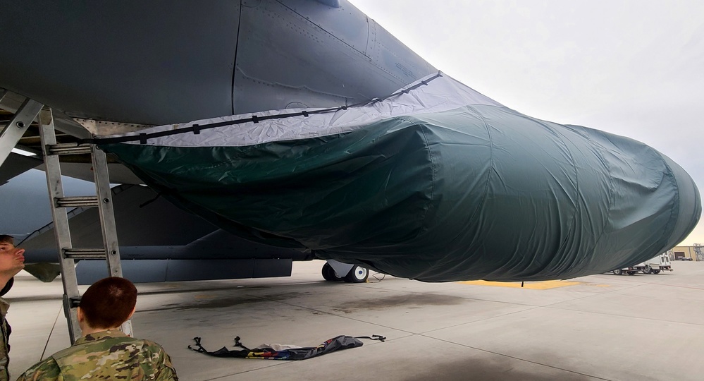 New B-52 engine cover prototype testing protects Minot’s bomber fleet