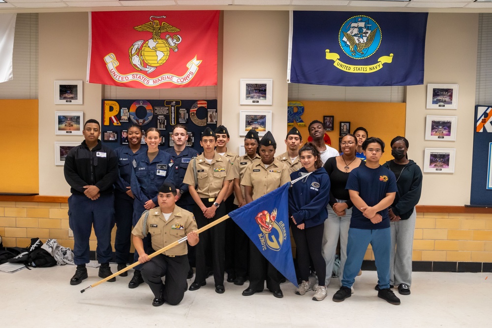 Iwo Jima Sailors at Granby High NJROTC