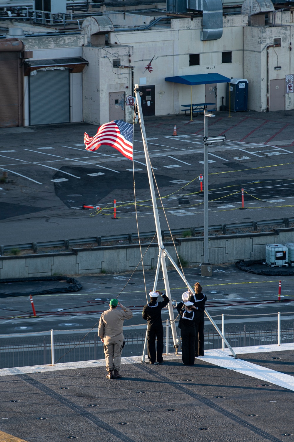 Nimitz Sailors Raise the Ensign