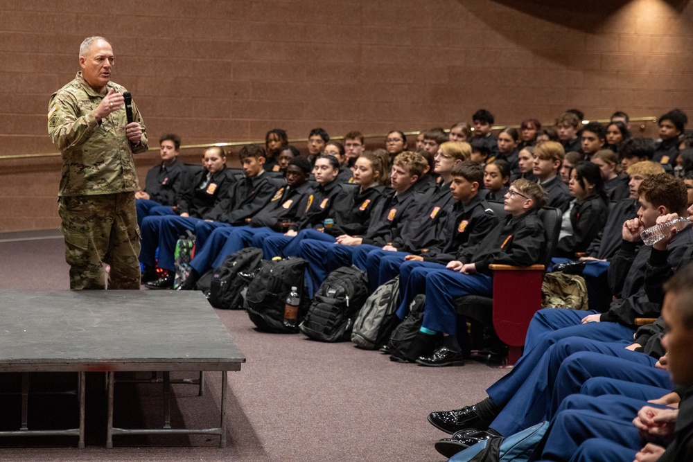 88th Readiness Division Commander meets with Fountain-Fort Carson High School Cadets