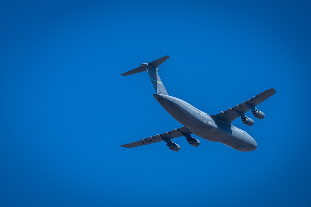 The first C5 helps support advanced airlift tactics course
