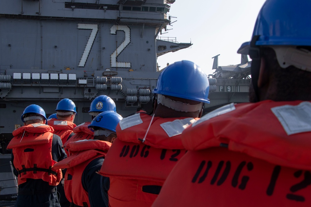 Frank E. Petersen Jr. conducts fueling-at-sea with Abraham Lincoln