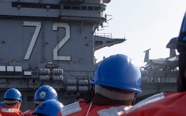 Frank E. Petersen Jr. conducts fueling-at-sea with Abraham Lincoln