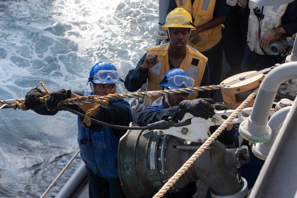 Frank E. Petersen Jr. conducts fueling-at-sea with Abraham Lincoln