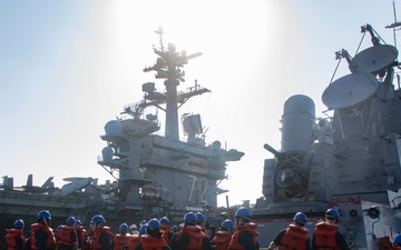 Frank E. Petersen Jr. conducts fueling-at-sea with Abraham Lincoln