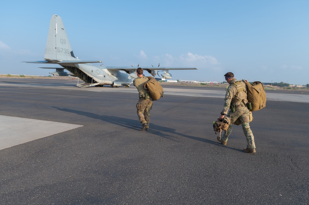 U.S. Air Force PJ conducts Joint Operations With U.S. Marine Corps Bronco.