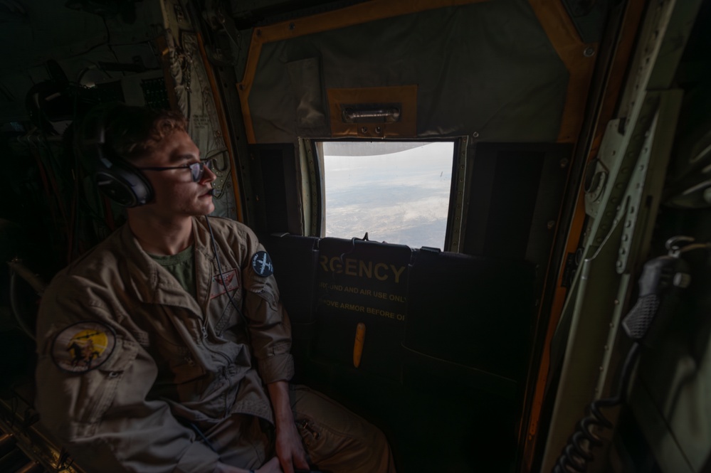 U.S. Marine Corps Loadmaster Prepares for Flyover