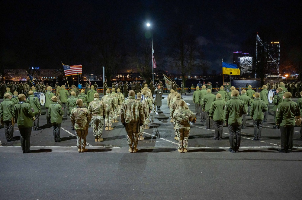 USAFE-AFAFRICA Band, Latvian National Guard Orchestra builds community in combined marching band