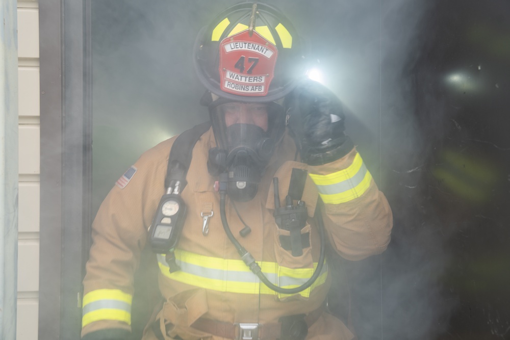 778th CES conducts live structural fire training