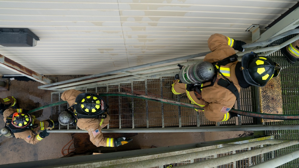 778th CES conducts live structural fire training