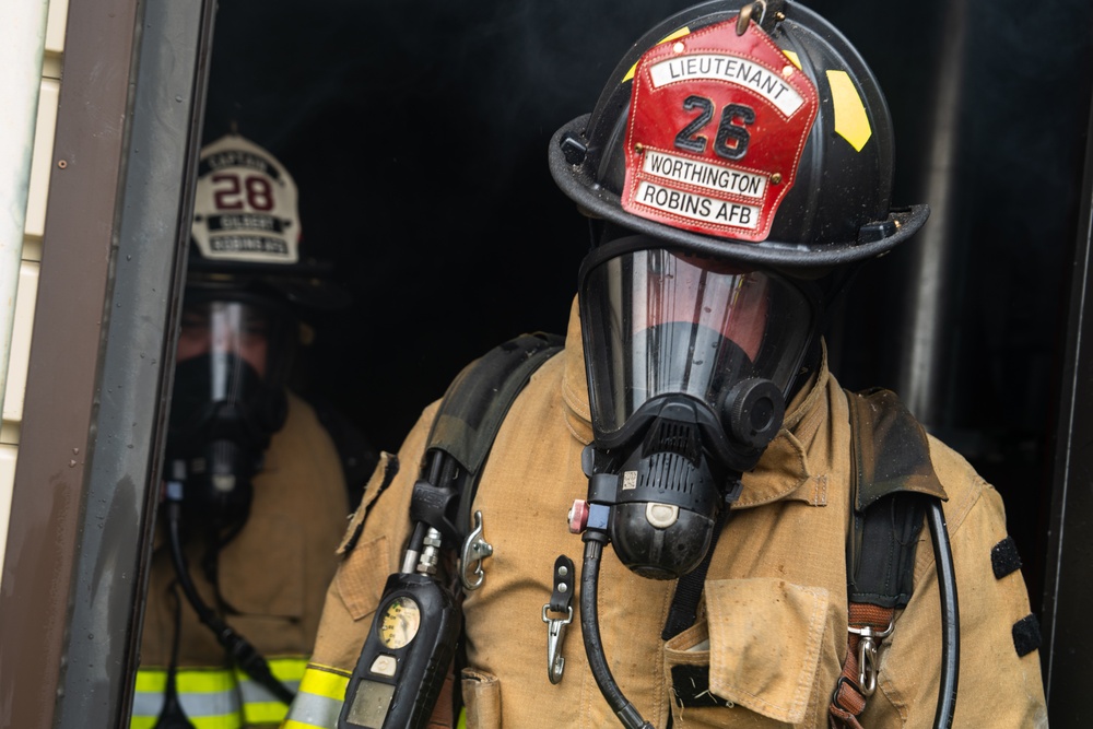 778th CES conducts live structural fire training