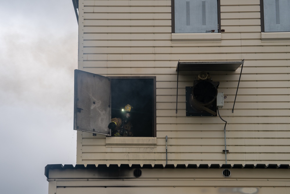 778th CES conducts live structural fire training