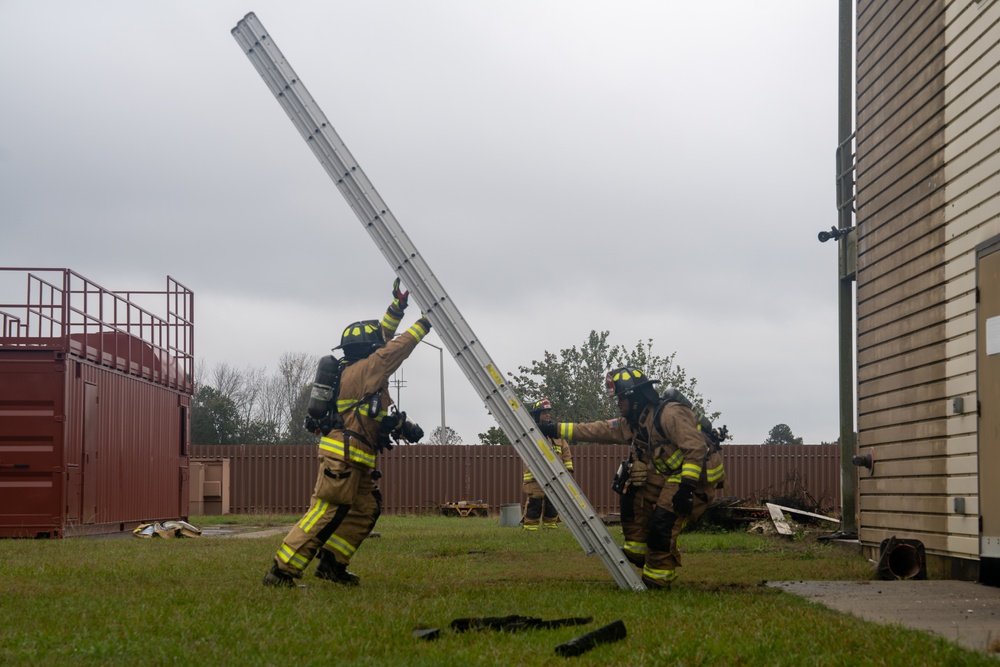 778th CES conducts live structural fire training