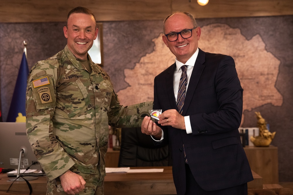 NATO-led KFOR RC-E Deputy Commander meets with Mayor of Ferizaj, Kosovo