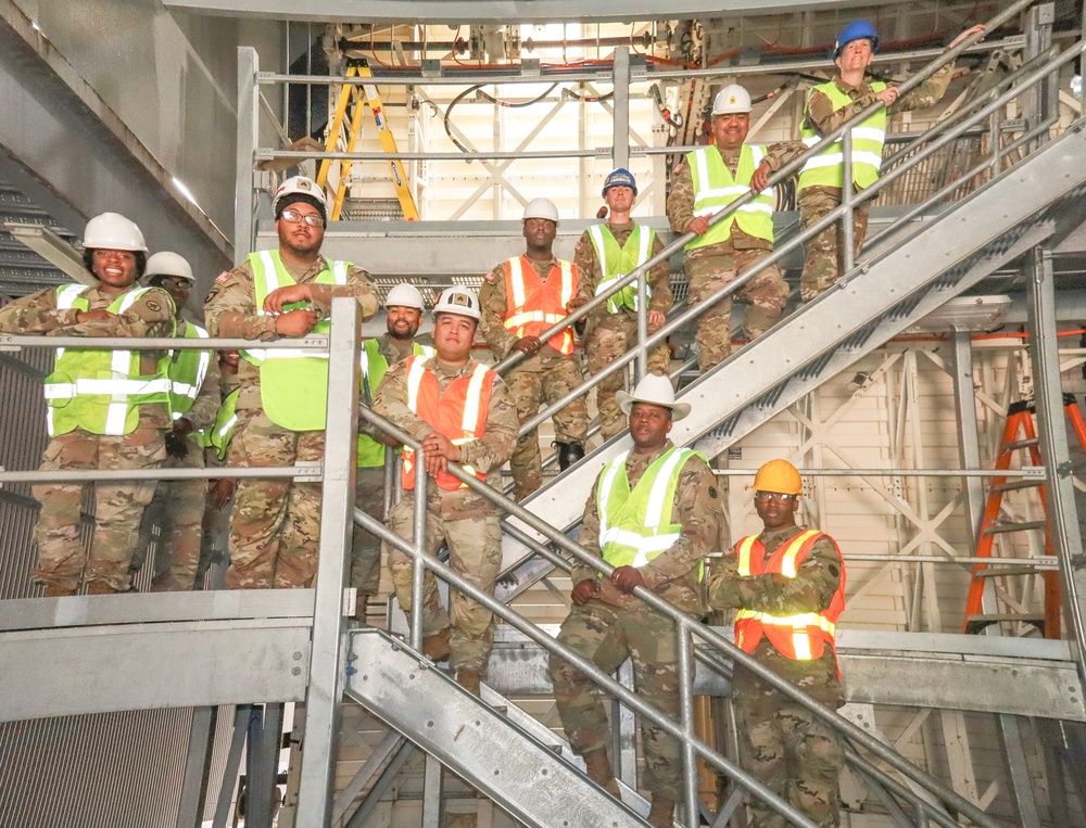 Transportation Soldiers observe simulated Vertical Missile Launching system