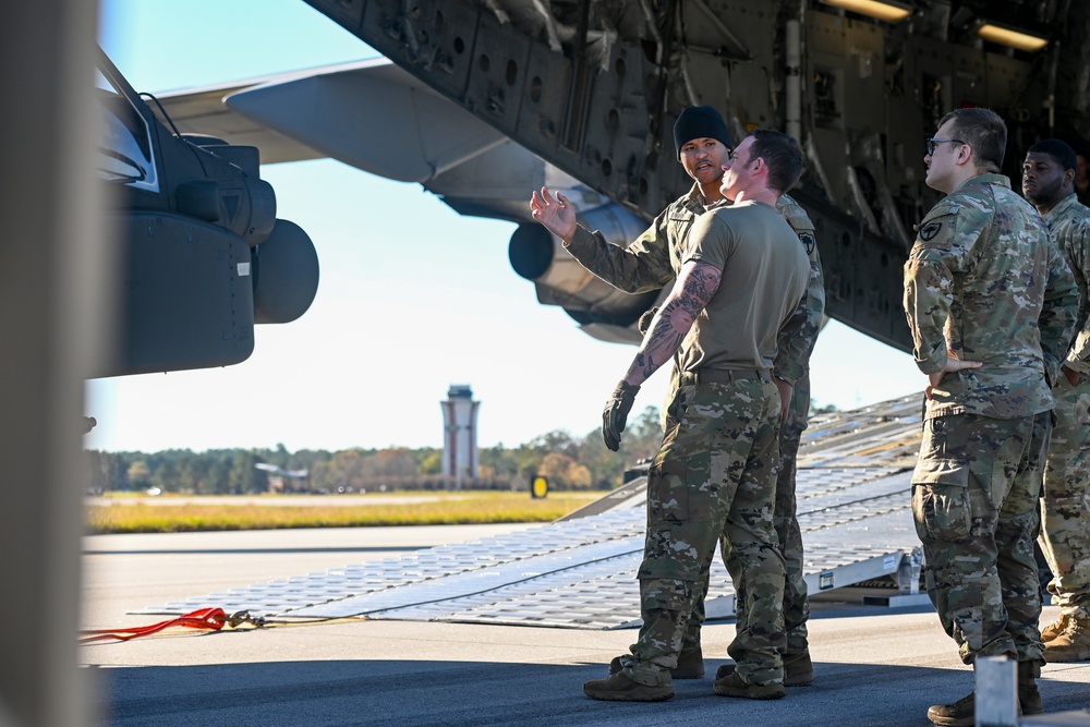 Boeing AH-64 Apache aerial lift certification for new blade fold kit