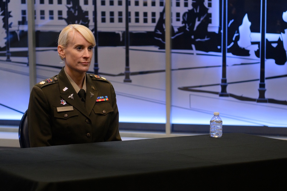 U.S. Army Astronaut MAJ Kathleen Rubins Attends a Press Conferences at the Pentagon