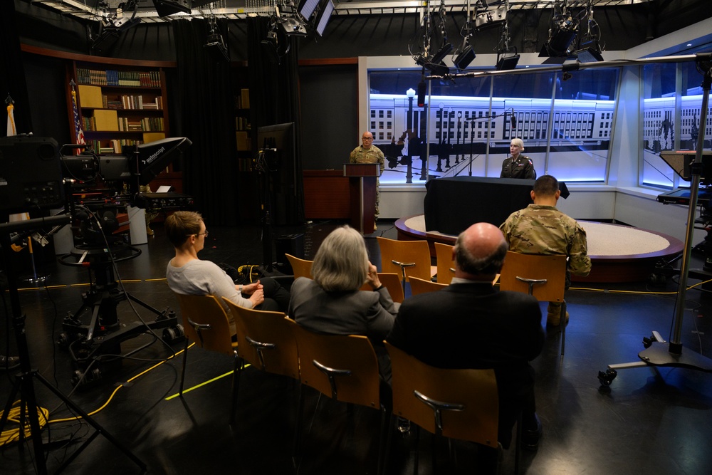 U.S. Army Astronaut MAJ Kathleen Rubins Attends a Press Conferences at the Pentagon