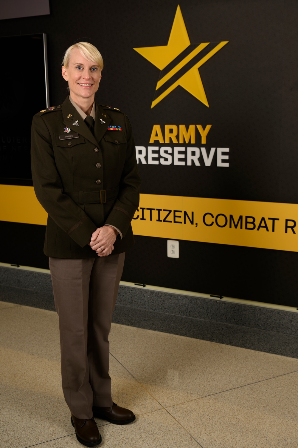 U.S. Army Astronaut MAJ Kathleen Rubins is awarded the Basic Aviator Badge with the Astronaut Device and Space Operations Badge the Pentagon