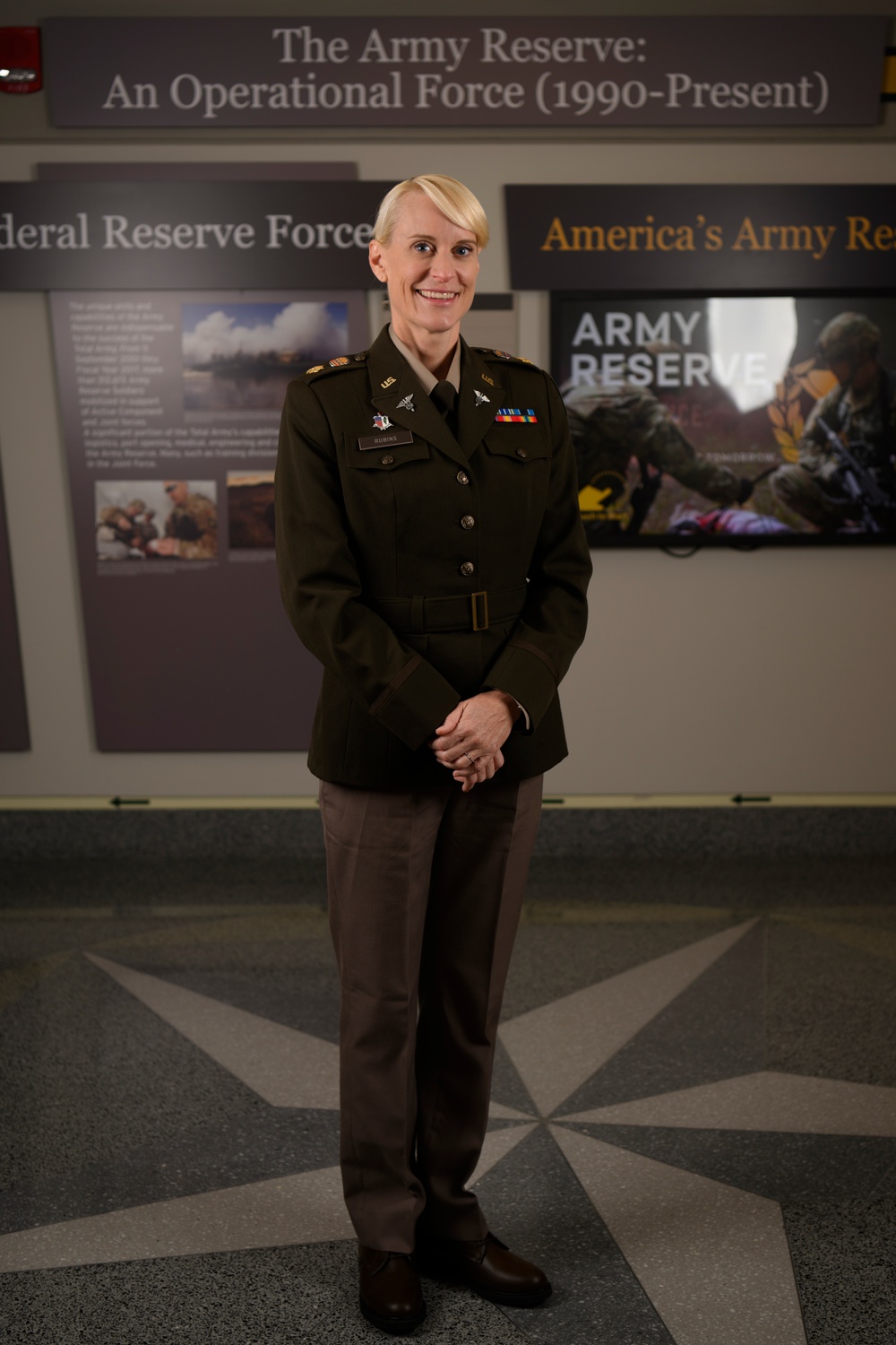 U.S. Army Astronaut MAJ Kathleen Rubins is awarded the Basic Aviator Badge with the Astronaut Device and Space Operations at Badge the Pentagon