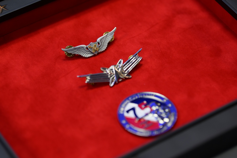 U.S. Army Astronaut MAJ Kathleen Rubins is awarded the Basic Aviator Badge with the Astronaut Device and Space Operations Badge the Pentagon