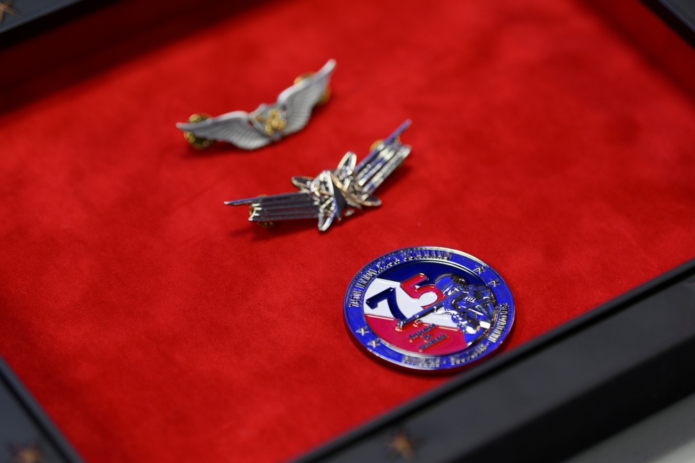 U.S. Army Astronaut MAJ Kathleen Rubins is awarded the Basic Aviator Badge with the Astronaut Device and Space Operations Badge the Pentagon