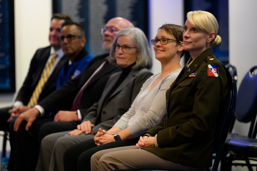 U.S. Army Astronaut MAJ Kathleen Rubins is awarded the Basic Aviator Badge with the Astronaut Device and Space Operations Badge the Pentagon