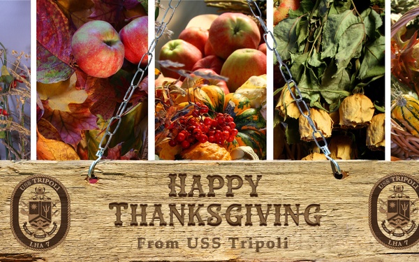 Thanksgiving day graphic for USS Tripoli