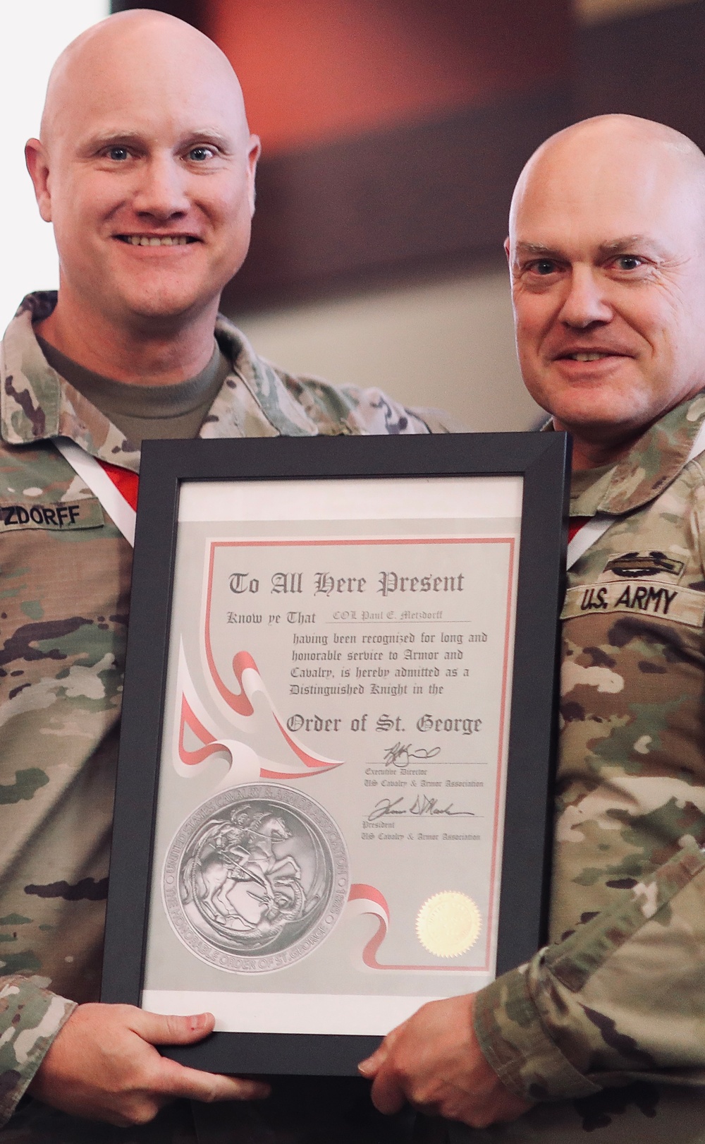 Illinois Army National Guard's Director of Personnel Knighted