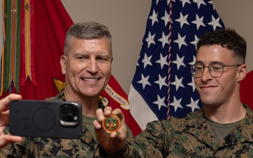 Brig. Gen. Collins Congratulates 3rd MLG Marine and NCO of the Quarter