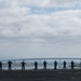 USS Carl Vinson (CVN 70) Sailors Man the Rails while departing San Diego