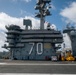 USS Carl Vinson (CVN 70) Sailors Man the Rails while departing San Diego