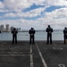 USS Carl Vinson (CVN 70) Sailors Man the Rails while departing San Diego