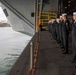 USS Carl Vinson (CVN 70) Sailors Man the Rails while departing San Diego