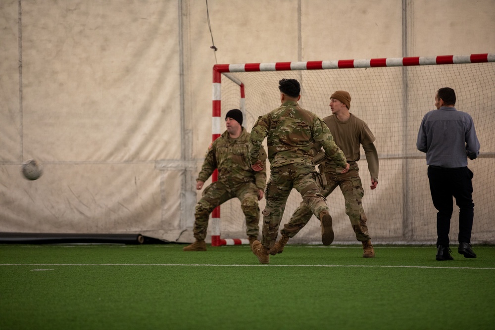 NATO-led KFOR Soldiers show support at youth soccer tournament